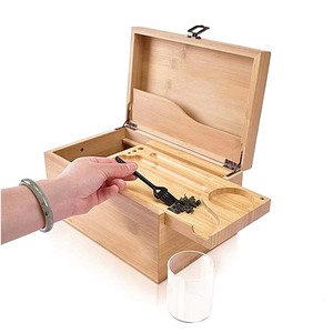 Custom LOGO Smoking Accessories Wooden Rolling Tray Smell Proof Stoner Storage <strong>Herb</strong> Tobacco Bamboo Stash <strong>Box</strong> with Lock Combo Kit - Product Image 5