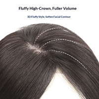 Postiche à trame complète pour femme, invisible et sans couture, dissimule les cheveux gris, ajoute du volume, aspect naturel/doux, couleur moka, 25 cm