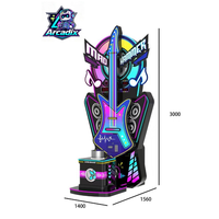 Arcadix Machine de jeu d'arcade à monnayeur : Billard, Crazy Guitar, Testeur de force, Boxe pour Centre de jeux et Parc d'attractions