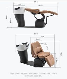 Lit de lavage capillaire électrique haut de gamme semi-inclinable pour salons de coiffure - Product Image 6