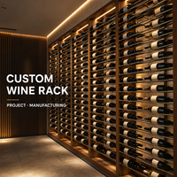 Système de rayonnage moderne en bois et métal pour cave à vin, présentoir de vin du sol au plafond pour villa, hôtel, bar