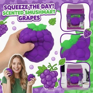 <b>Large</b> Purple Grape Squeeze Toy in <b>Gift</b> <b>Box</b>: Soft TPR Stress Relief Squishy Fruit for Kids Ages 6+ and Adults Sensory Play - Product Image 3