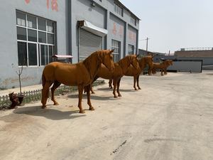 Sculpture en métal Art <span class=keywords><strong>jardin</strong></span> ornements taille réelle Statue de cheval en fonte - Product Image 3