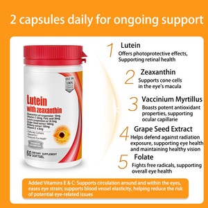 Nuovi Arrivi Perseek Luteina Zeaxantina Estratto di Mirtillo Ricco di Antocianine <span class=keywords><strong>Capsule</strong></span> Softgel per il Supporto della Salute degli Occhi Adulti 60 <span class=keywords><strong>Capsule</strong></span> - Product Image 2