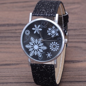 Montre pour femme à cadran flocon de neige, nouvelle collection, très tendance, bracelet en cuir couleur vive, mouvement à quartz, vente en gros - Product Image 4