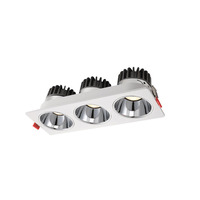 Projecteur LED Moderne en Aluminium Haute Luminosité IP44 Ra>90 2*36W Encastré Double Tête Dimmable Anti-Éblouissement Angle de Faisceau 120°