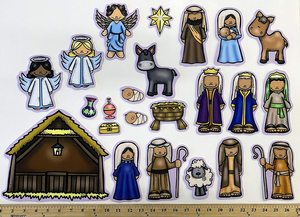 Activités pour enfants sur le thème de Noël, l'<span class=keywords><strong>histoire</strong></span> de la naissance de Jésus, figurines pré-coupées, crèche en feutre, tableau <span class=keywords><strong>d</strong></span>'<span class=keywords><strong>histoire</strong></span> en feutre pour les tout-petits - Product Image 2