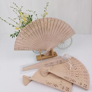 Éventail pliant en bois fait main exquis de 20,5 cm, durable, motif lune et étoile, style art populaire, cadeaux d'affaires, faveurs de fête - Product Image 6