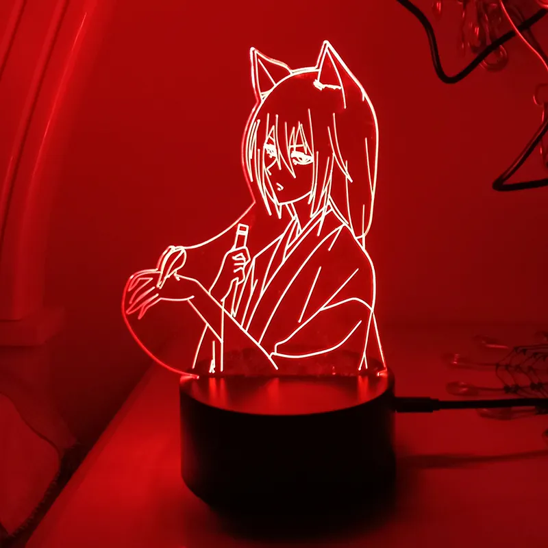 Kamiysama kiss Tomoe lampada a led 3d per camera da letto manga night lights anime figure room decor lampara de Noche dormitorio