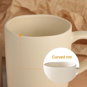 Wholesale Waved Design 500Ml <strong>Large</strong> Capacity White Porcelain Coffee Ceramic Mug Diner Mugs <strong>Cups</strong> <strong>for</strong> <strong>Tea</strong> Latte Cappuccino Milk - Product Image 2