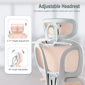 High Back Mesh Ergonomic Office Chair, Reclining <b>Desk</b> Chair with Footrest, Coat Hanger, Lumbar Support & Sponge Seat - Product Image 3