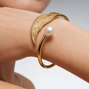 [Salon international de la bijouterie de Hong Kong] Bracelet élégant en or plaqué or véritable, inspiré du saule, avec perle d'eau douce - Product Image 4