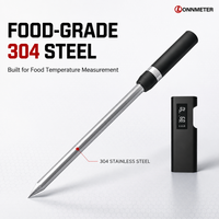 Termometer BBQ Pintar Nirkabel Satu Probe, ±0.5 ° Termometer Memasak dengan Kontrol Suhu Presisi dan Aplikasi Multibahasa