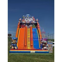 Toboggan gonflable commercial en PVC pour l'extérieur, grand format, facile à installer, avec piscine intégrée, écologique, idéal pour les locations événementielles - Vente chaude