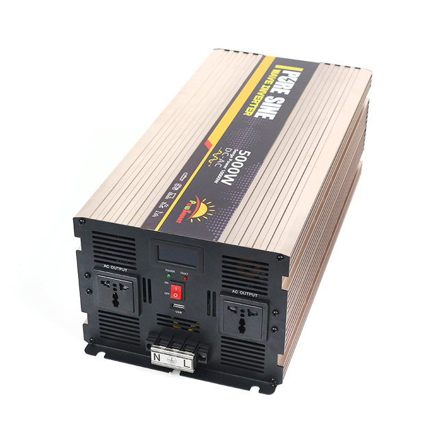 5000W Single Phase Power Inverter 12V/24V 48V Charger 95% Efficiency CE/UKCA/FCC Certificate Off-grid Pure Sine Wave Inverter