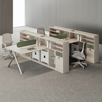 Ensemble de table et chaise de bureau haut de gamme, bureaux pour bureau, table en forme de L, armoire de rangement individuelle avec prise pour entreprise
