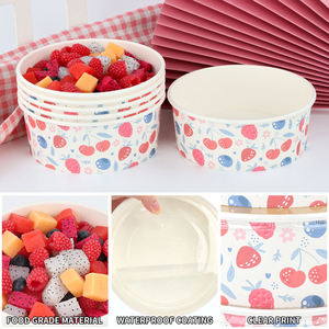 <b>Disposable</b> Personalized Ice Cream Paper <b>Cup</b> Beverage Dessert Shop Custom Logo Ice Cream Paper Bowl With Lids - Product Image 6