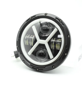 Venta al por mayor 65W 7 pulgadas X Shape Round Headworklight <span class=keywords><strong>Precio</strong></span> de fábrica Haz alto/bajo para coche y camión Color blanco para <span class=keywords><strong>FJ</strong></span> <span class=keywords><strong>Cruiser</strong></span> - Product Image 1