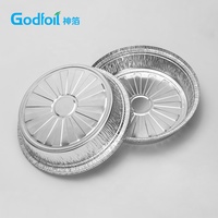 Barquette en aluminium de qualité alimentaire durable et bon marché de 8 pouces, jetable, ronde, avec couvercle en papier