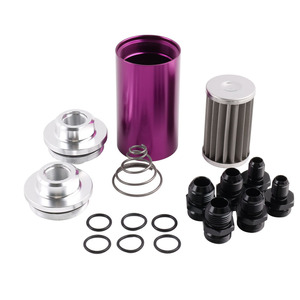 <b>Inline</b> <b>Fuel</b> <b>Filter</b> Kit 58mm Aluminum Alloy Push Lock For 3/8 <b>Fuel</b> Lines With Mounting Hardware - Product Image 3