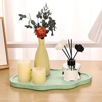 Petit plateau de service décoratif en bois BIEOFFEI avec motif nuage, 11,8 x 7,9 pouces, pour table basse, décoration de la maison