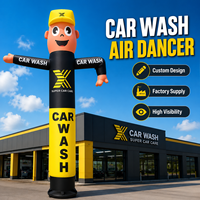 Ensemble de danseurs gonflables personnalisés sur le thème des ouvriers de dessins animés, idéal pour les présentoirs marketing lors des inaugurations dans les laveries automobiles et les centres d'esthétique automobile