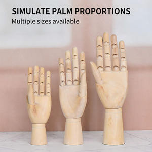 หุ่นโชว์เครื่องประดับกล่องไม้และป้ายติดผนังโมเดลมือทำจากไม้ข้อต่อปรับได้ - Product Image 4