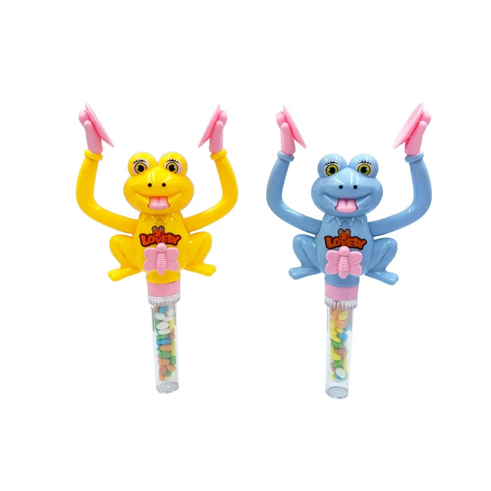 Hot Selling High Quality Plastic Superior quality Hand Clap Trans Former Frog Toy Candy For Kids