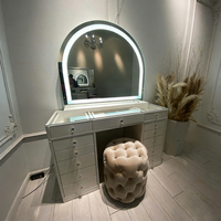 Meuble-lavabo JIAMEIJIA moderne de style scandinave glamour avec éclairage LED et arche, couleur personnalisable - Fournisseur direct B2B