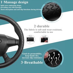 Funda de Cuero para Volante de 15 Pulgadas, Cosida a Mano, Tamaño Universal, con Aguja e Hilo, para Autos Yaris - Product Image 5