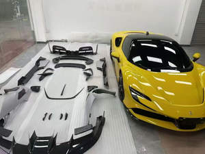 Kit de Carrocería Estilo MSY de Fibra de Carbono Seca para <span class=keywords><strong>Ferrari</strong></span> SF90: Labio Delantero, Difusor Trasero, Faldones Laterales, Cubierta de Espejo, Parachoques - Product Image 3