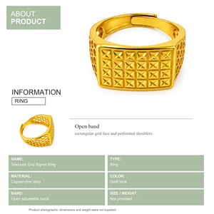 Anillo de Cóctel de Latón Chapado en Oro con Patrón de Pirámide, Estilo Punk, Joyería de Moda Unisex, Accesorio para Uso Diario y Fiestas - Product Image 2