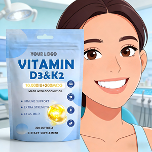 Cápsulas de Gel Suave con Vitamina D3 K2 para Fortalecer los Dientes, Absorción de Calcio y Salud del Corazón en Adultos - Product Image 1