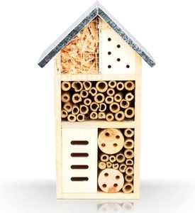 Hôtel d'insecte en bois avec <span class=keywords><strong>toit</strong></span> en métal <span class=keywords><strong>maison</strong></span> d'insecte naturel pour divers insectes volants papillons chambre d'élevage - Product Image 2