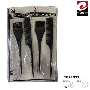 Set Professionale di 4 Pezzi: Spazzola e Pettine per Acconciature Nere - Product Image 3