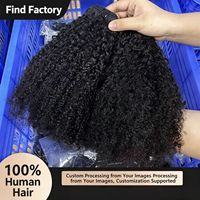 Extensions de cheveux humains bruts vietnamiens doublement étirés, bouclés afro 4C, couleur personnalisée, en trame