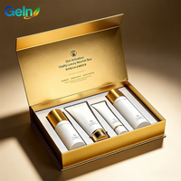 Boîte magnétique style livre en carton gris avec dorure à chaud pour coffret cadeau de soins de la peau, logo de marque personnalisé pour la vente en gros de produits de beauté en vrac