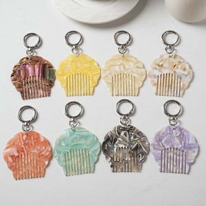 Mini Acetate Hair Comb Keychain Portable Pocket Hair Brush Key Ring Custom Logo Gift Accessories Wholesale - Product Image 1