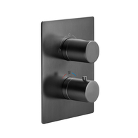 Ensemble de douche thermostatique à deux fonctions, design moderne, finition brossée, corps en cuivre, finition bronze, pour villa
