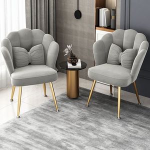 Fauteuil d'appoint moderne en velours, fauteuil de loisirs rembourré avec pieds en métal, chaise d'appoint pour salon ou hôtel - Product Image 1