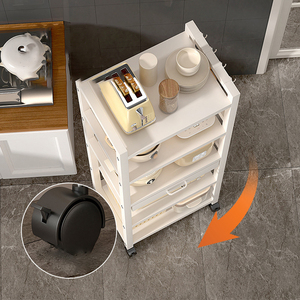 Estante de Cocina Multicapa para el Hogar, Estante de Almacenamiento Funcional para <span class=keywords><strong>Horno</strong></span> y Microondas, Cajón <span class=keywords><strong>Estrecho</strong></span> de Pie, Material Metálico - Product Image 4