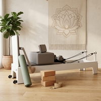 Cama de Pilates Profesional de Grado Estudio con Núcleo de Pintura de Alta Calidad, Reformer de Pilates Premium para Estudio de Yoga, Máquina de Pilates de Madera de Arce y Roble