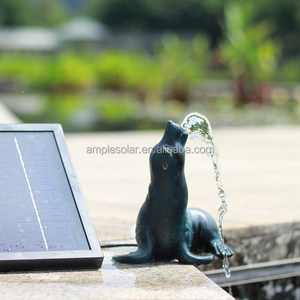 Cracheur d'eau <span class=keywords><strong>solaire</strong></span> animal japonais LED étang de jardin extérieur fontaines d'otaries cracheurs solaires en forme de champignon eau de bassin - Product Image 4