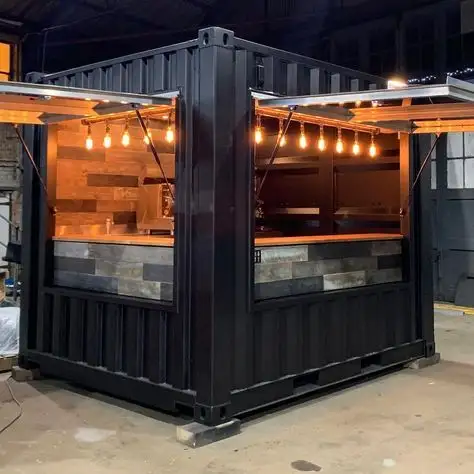 Chinese Prefab Portable 40FT Shipping Container Cafe Shops Fast Food 10FT Mobile Container Coffee Bar Houses