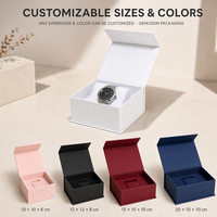 Boîte à montre personnalisée avec couvercle magnétique, insert en mousse EVA, rembourrage en éponge, emballage cadeau pour montre, fermeture magnétique, sur mesure