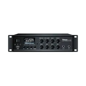 Thinuna TA-50D II 공용 주소 시스템 50W 음악 믹서 BT/MP3 플레이어/FM 터너/LCD 디스플레이와 5 EQ 미니 믹싱 앰프