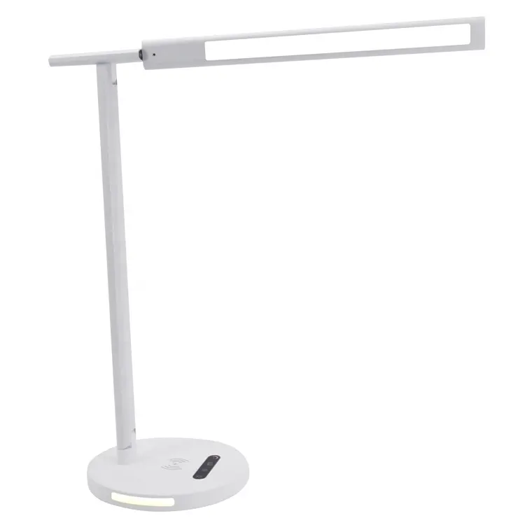 Modern touch eye-caring desk lampada da lettura a led metallica in alluminio lampada minimalista con supporto in metallo con ricarica rapida wireless 15W QI