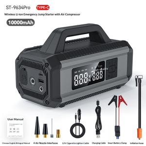 Démarreur <span class=keywords><strong>de</strong></span> batterie 800A avec compresseur d'air 150W, batterie externe 10000mAh, Type-C et LED multi-modes - Product Image 1