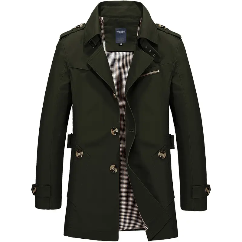 Roupas de trabalho casuais plus size casaco de algodão puro para uso ao ar livre primavera outono jaqueta masculina OEM de médio e longo