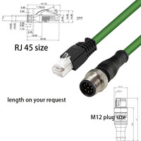 Cable de Señal Industrial Cat5e con Carcasa de PVC Impermeable y Blindada, Conector Macho M12 8P de Latón a RJ45, Precio al por Mayor, IP67